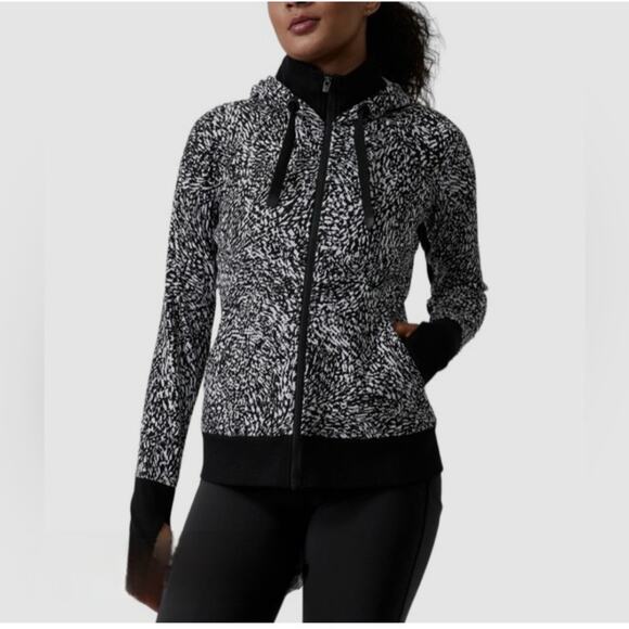 Athleta Jacket Womens XL Triumph Hooded Windstorm Zip Pockets Ribbed Underarms - Picture 1 of 15
